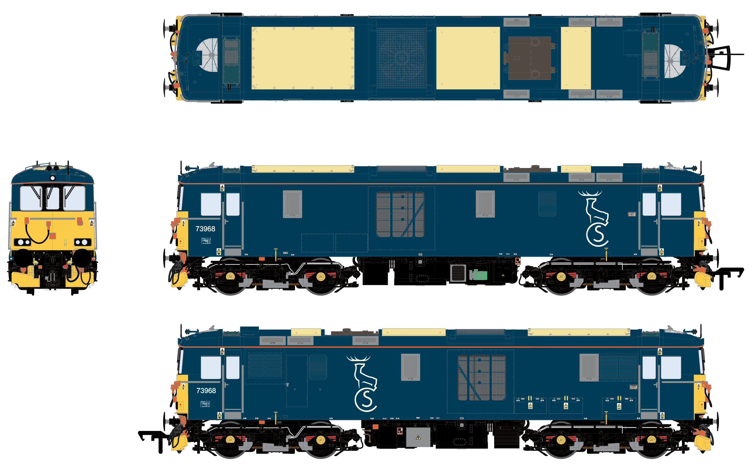 Class 73 - Caledonian (Early) - 73968 - DCC Sound Fitted