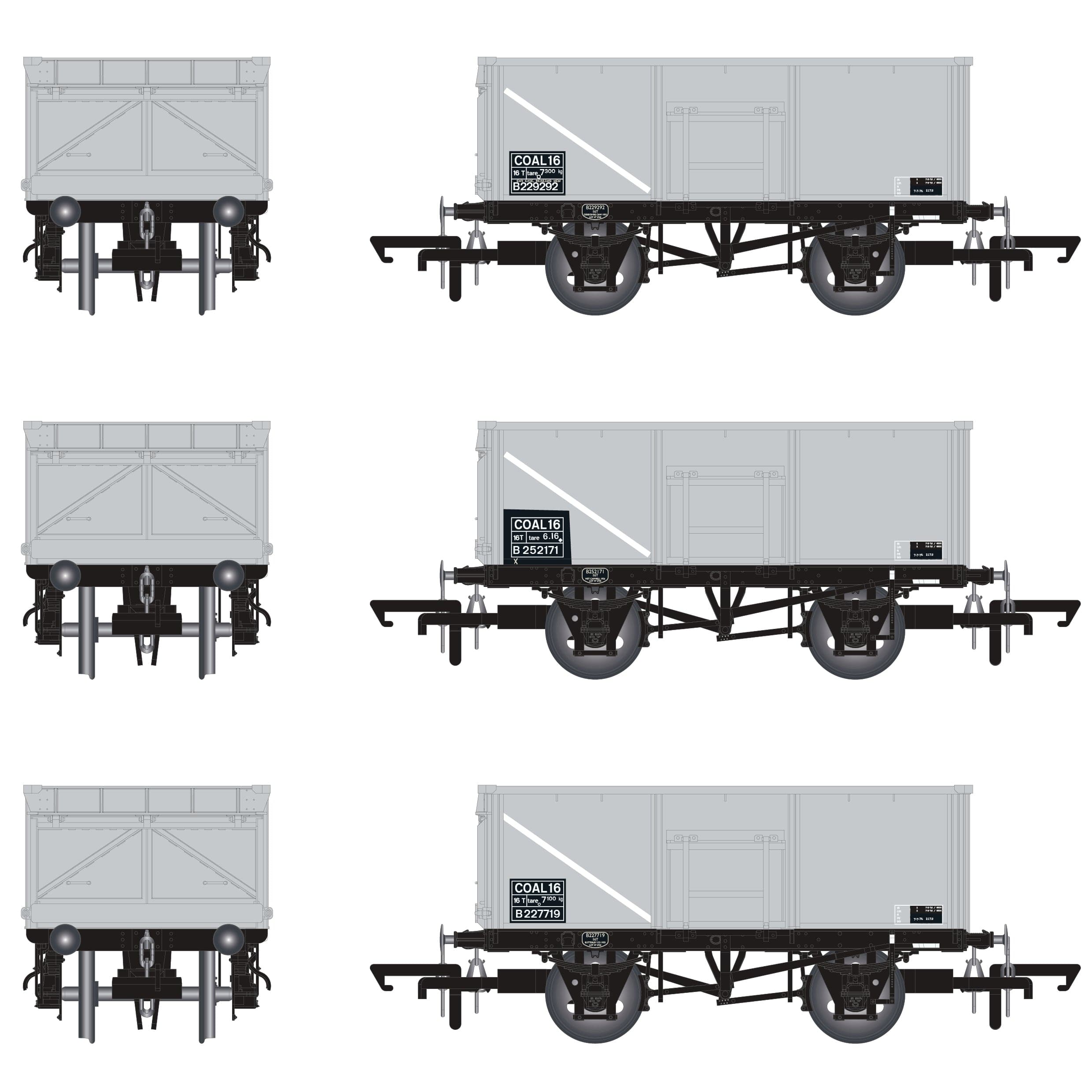 BR 16T Mineral - COAL 16 (Rebody) - BR Freight Grey (Pre-TOPS COAL 16) - Pack N