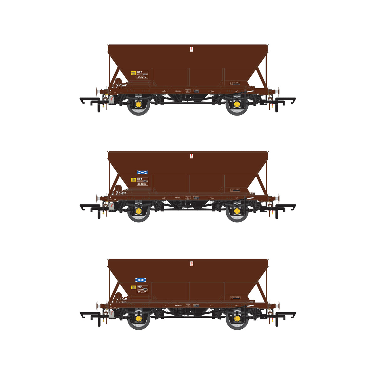 BR 32.5t HEA Hopper - BR Railfreight Brown - Triple Pack F