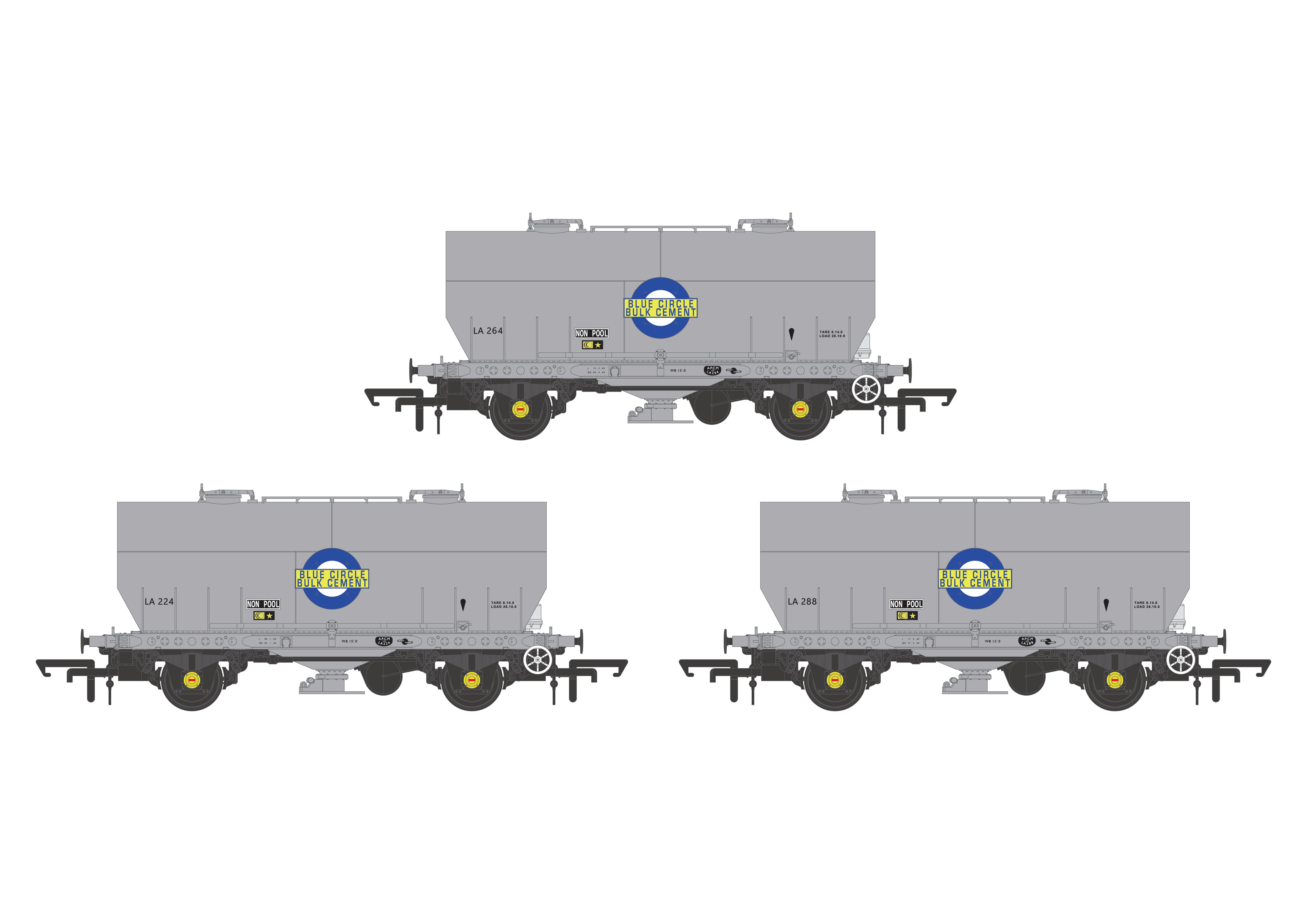 APCM Cemflo/PCV Pulvercementvogn - Blue Circle Cement - Pakke 4