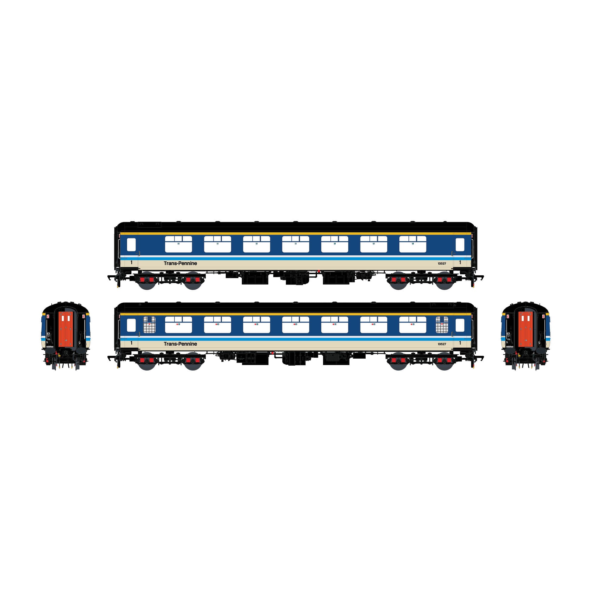 BR Mk.2c (large toilet window) FK M13527 Provincial w/Trans-Pennine brandings