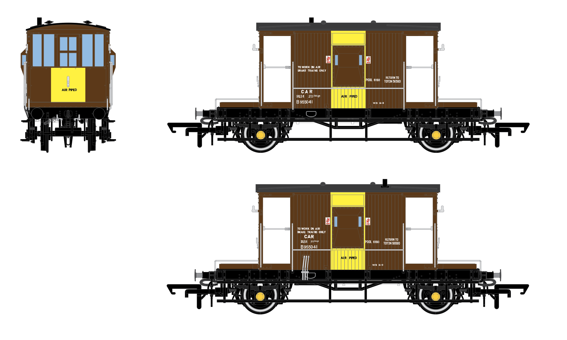 BR Brake Van - BR Bauxite and yellow - B955041