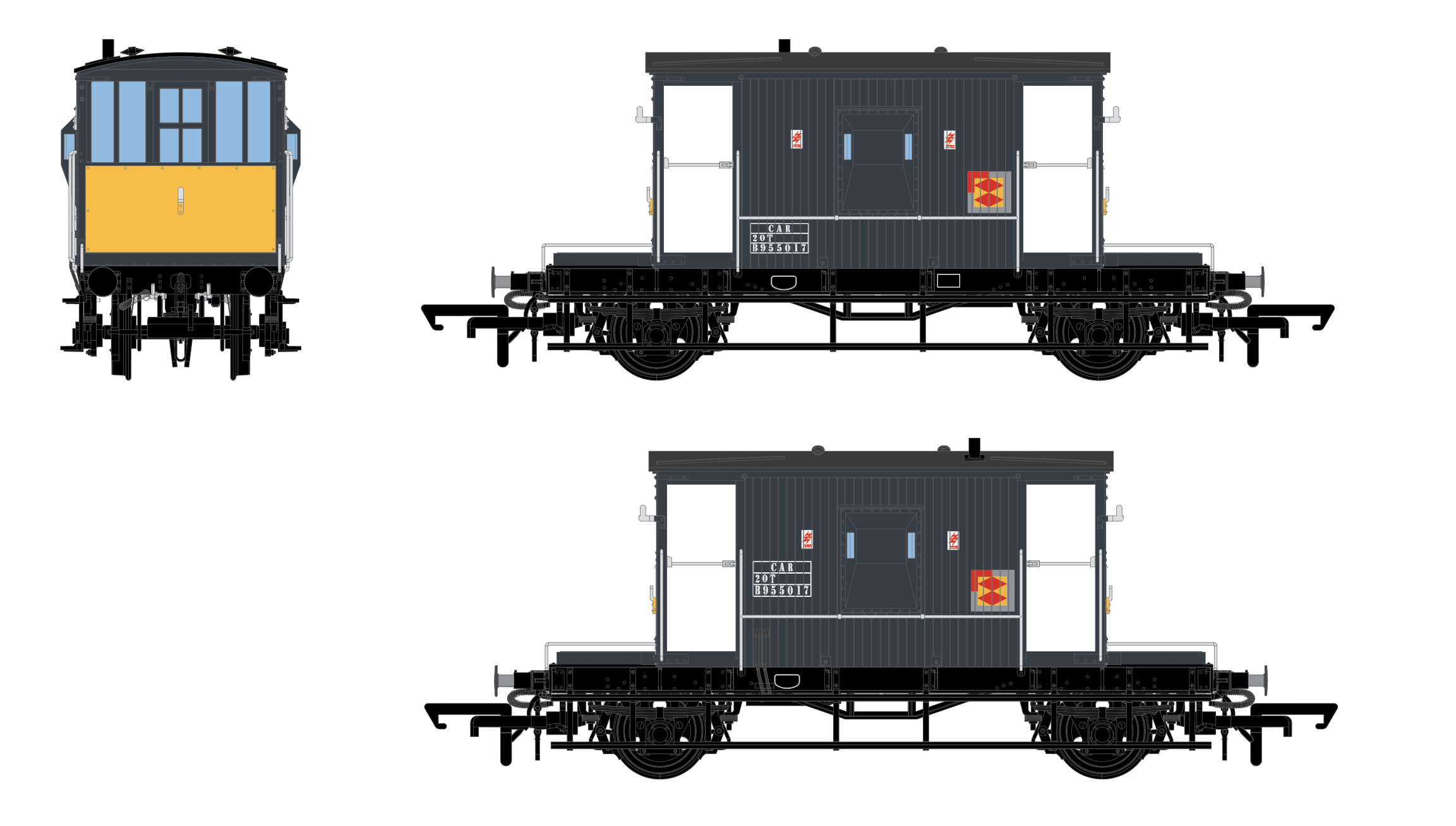 BR Brake Van - BR Dark Grey RFD Sector - B955017