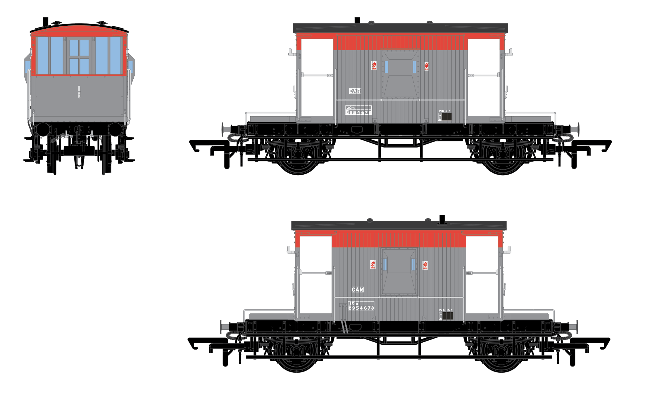 BR Brake Van - BR Railfreight Red/Grey - B954678