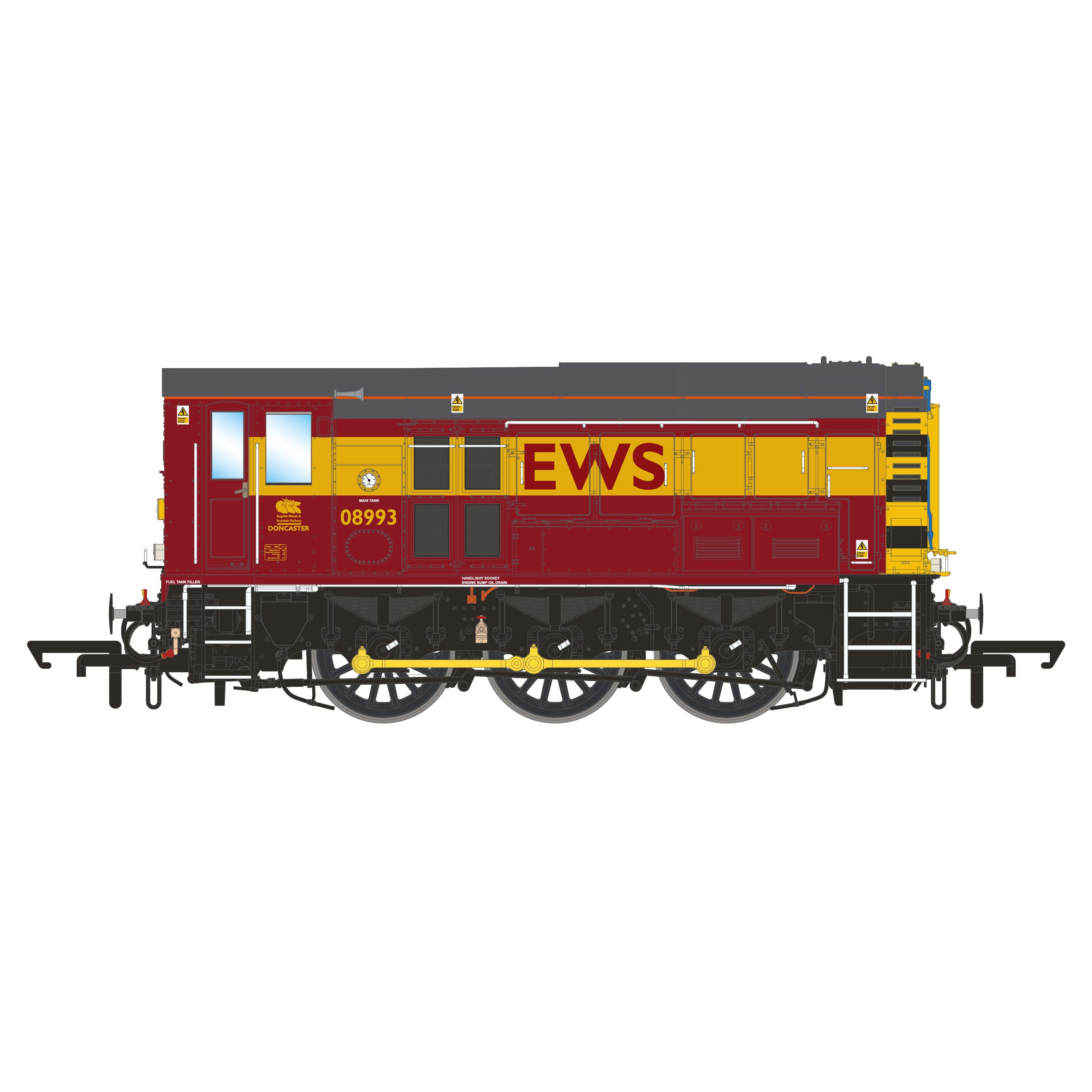 BR Class 08/9 - EWS Maroon - 08993 - DCC Sound