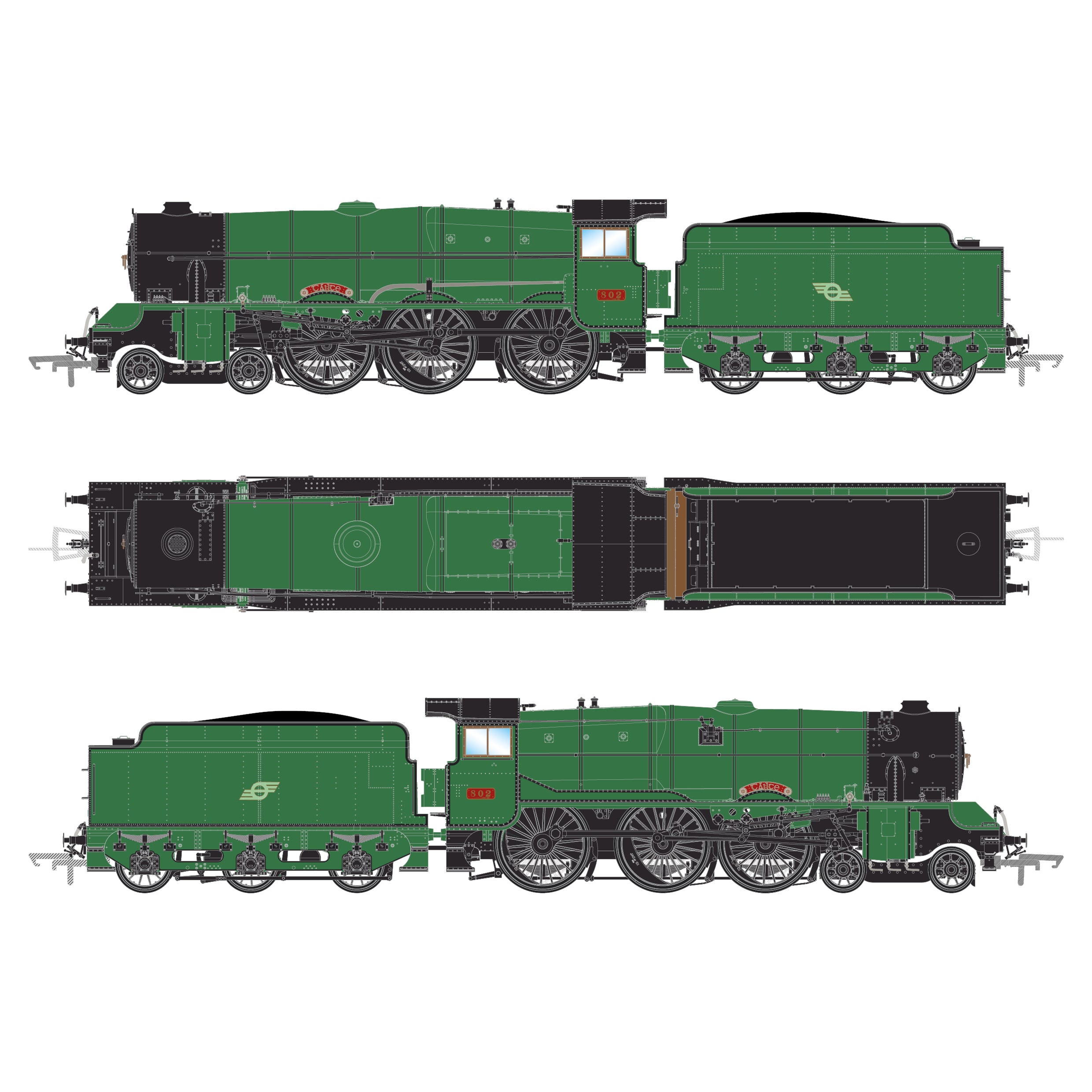 GSR800 - 802 Tailte - CIE Light Green - DCC Sound