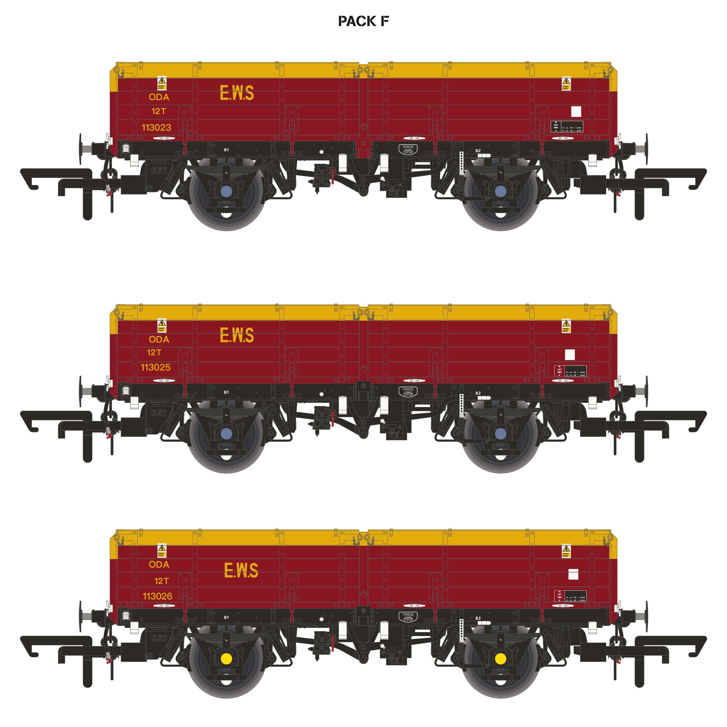 ODA - EWS Mørkerød/Gul - Trippelpakke F