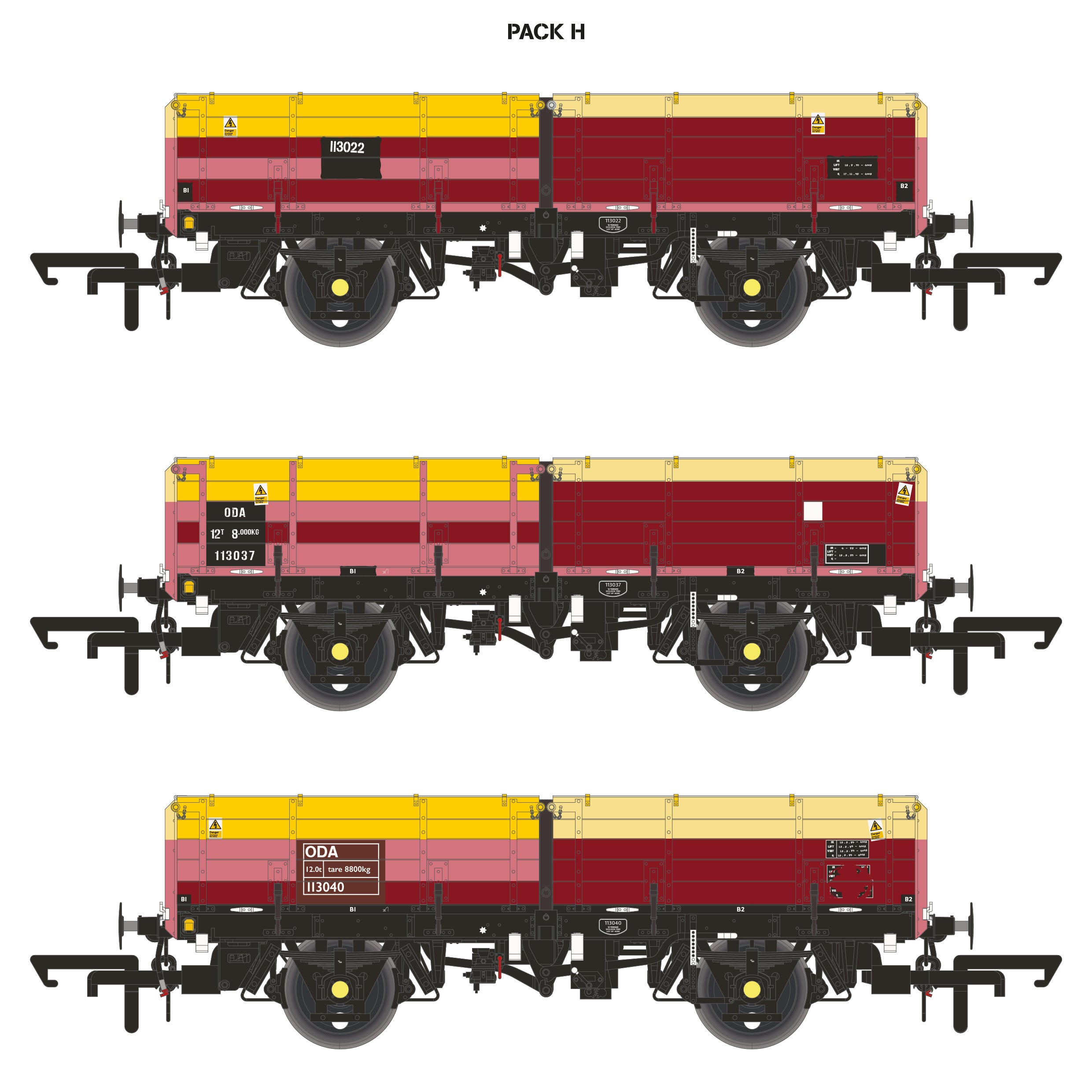 ODA -  EWS 'Distressed' Maroon/Yellow - Triple Pack H