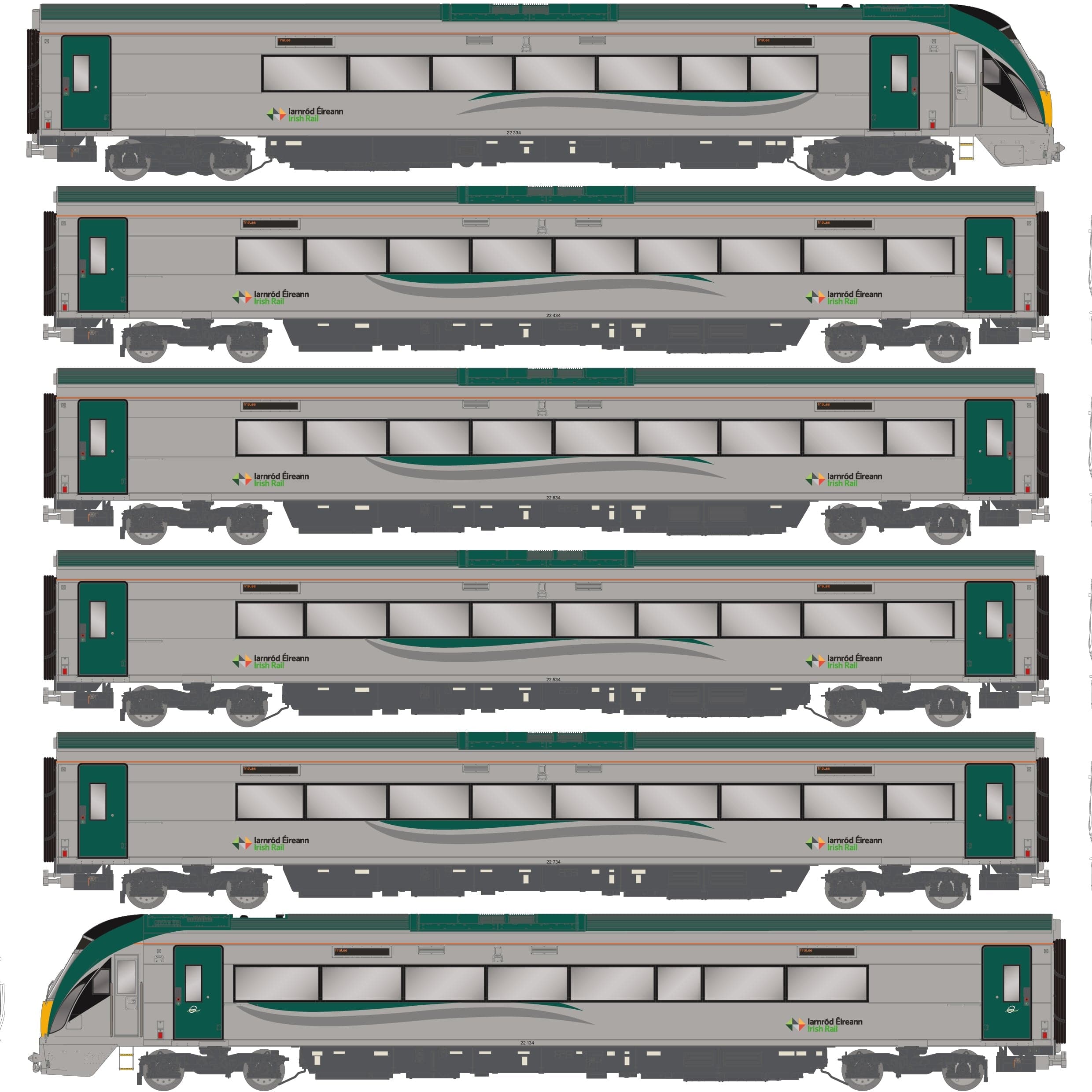 IE 22000 Class 'ICR' - 6-car in post-2013 IR livery - DCC Sound Fitted